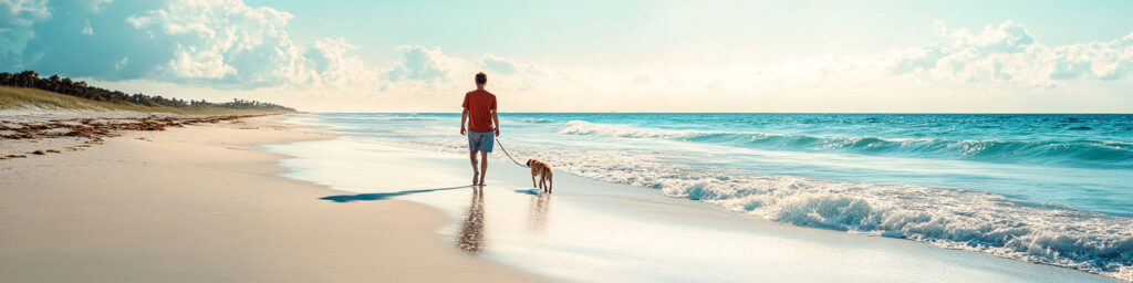 0から五大資産を構築する方法。永世豊の資産型ライフコーチングを検討されている方へ。 nui duty A man is walking a dog along the white sandy beach. Th d9857c4c b202 43bb a84d ce723ed88df8 1024x256 - 0から五大資産を構築する方法。永世豊の資産型ライフコーチングを検討されている方へ。